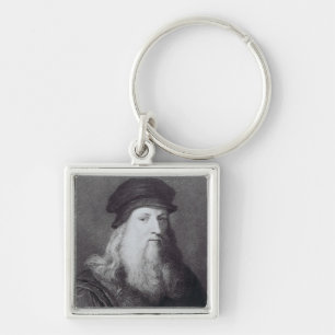 Leonardo da Vinci, engraved by Raphael Key Ring
