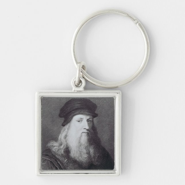 Leonardo da Vinci, engraved by Raphael Key Ring (Front)