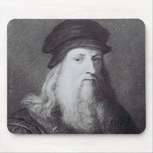 Leonardo da Vinci, engraved by Raphael Mouse Pad