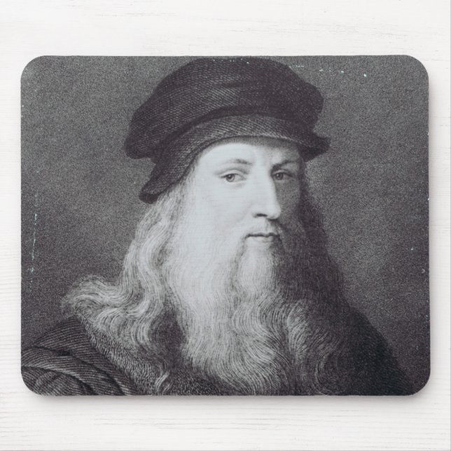 Leonardo da Vinci, engraved by Raphael Mouse Pad (Front)