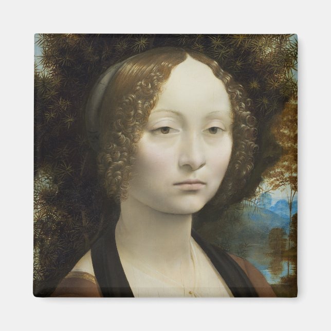 Leonardo Da Vinci Ginevra De' Benci Painting Magnet (Front)