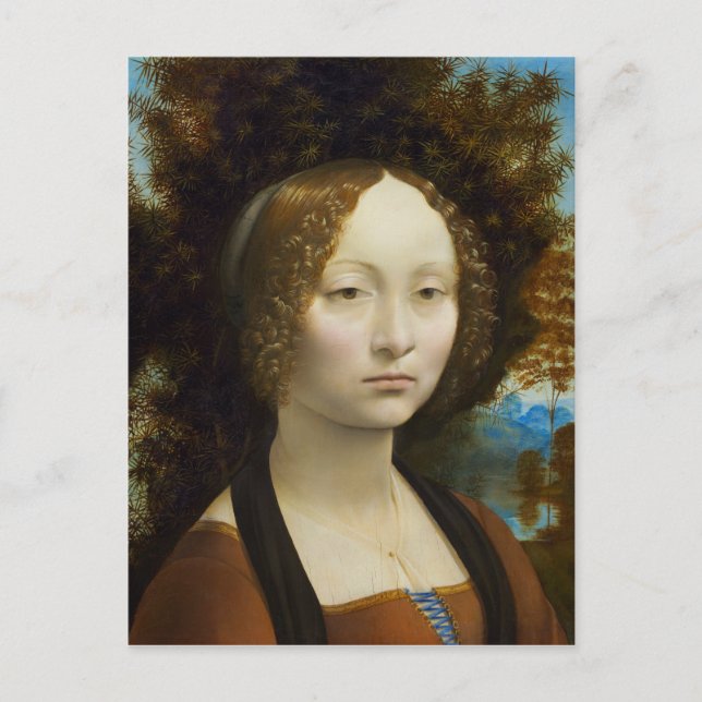 Leonardo da Vinci Ginevra de' Benci Postcard (Front)