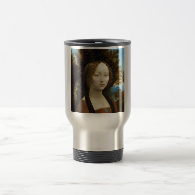 Leonardo da Vinci Ginevra de Benci Travel Mug (Center)