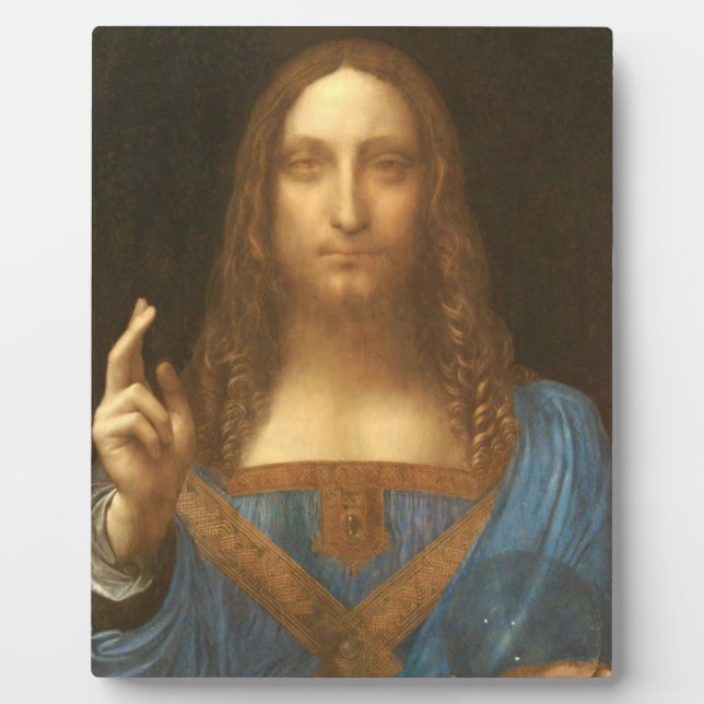 Leonardo Da Vinci Jesus Salvator Mundi Plaque (Front)