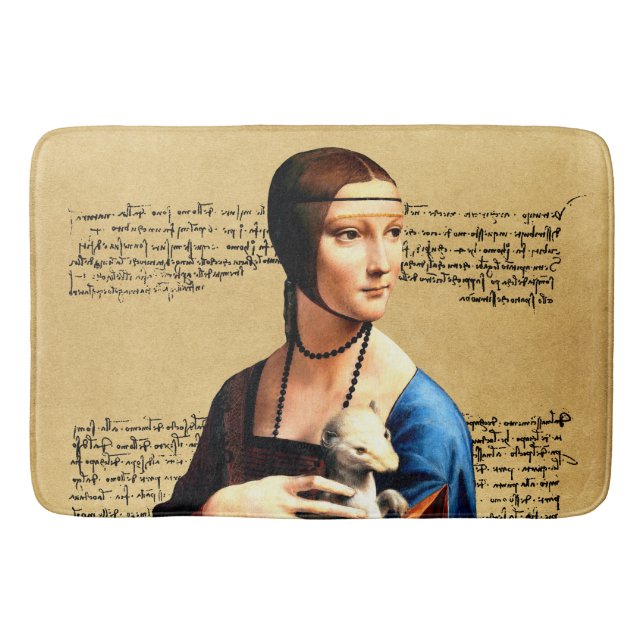 Leonardo da Vinci Lady with Ermine Bath Mat (Front)