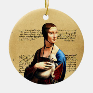 Leonardo da Vinci Lady with Ermine Ceramic Ornament