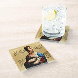Leonardo da Vinci Lady with Ermine Glass Coaster