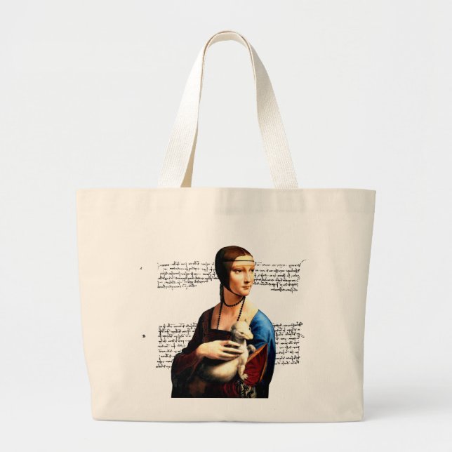 Leonardo da Vinci Lady with Ermine Large Tote Bag (Front)