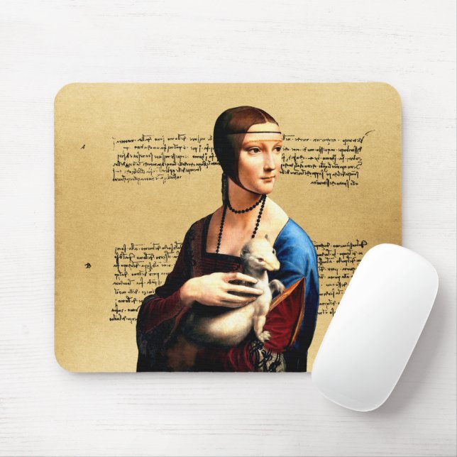 Leonardo da Vinci Lady with Ermine Mouse Pad (With Mouse)