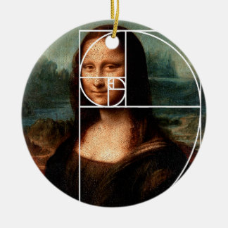 Leonardo da Vinci Mona Lisa Fibonacci Sequence Ceramic Ornament