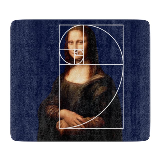 Leonardo da Vinci Mona Lisa Fibonacci Sequence Cutting Board (Front)