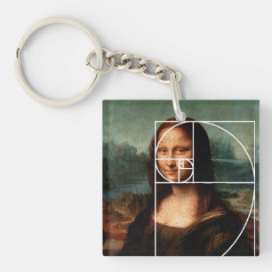 Leonardo da Vinci Mona Lisa Fibonacci Sequence Key Ring
