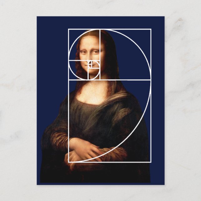 Leonardo da Vinci Mona Lisa Fibonacci Sequence Postcard (Front)