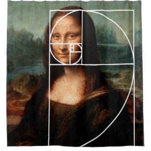Leonardo da Vinci Mona Lisa Fibonacci Sequence Shower Curtain