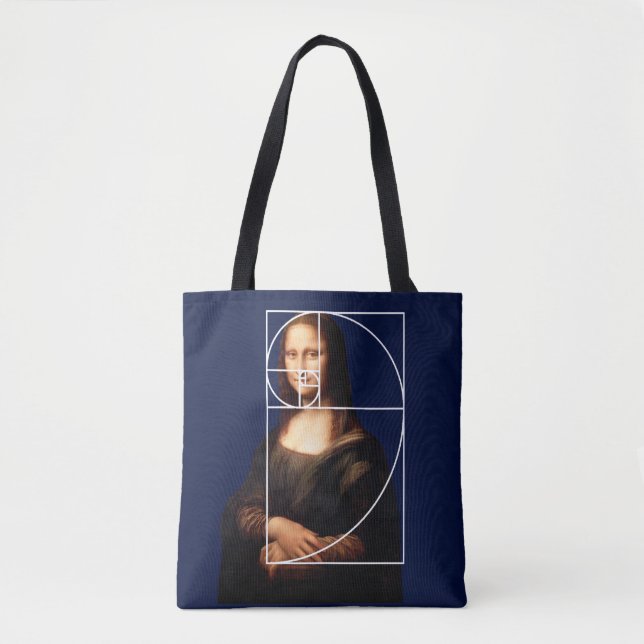 Leonardo da Vinci Mona Lisa Fibonacci Sequence Tote Bag (Front)