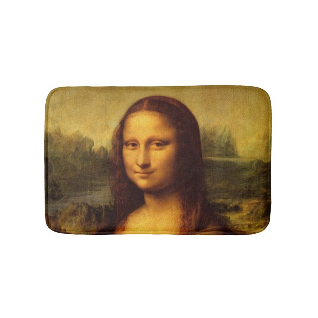Leonardo Da Vinci Mona Lisa Fine Art Painting Bath Mat (Front)