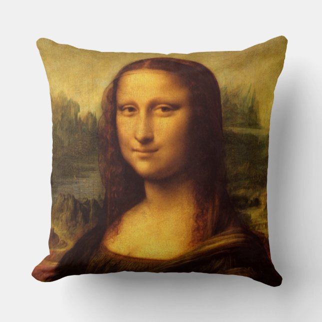 Leonardo Da Vinci Mona Lisa Fine Art Painting Cushion (Front)