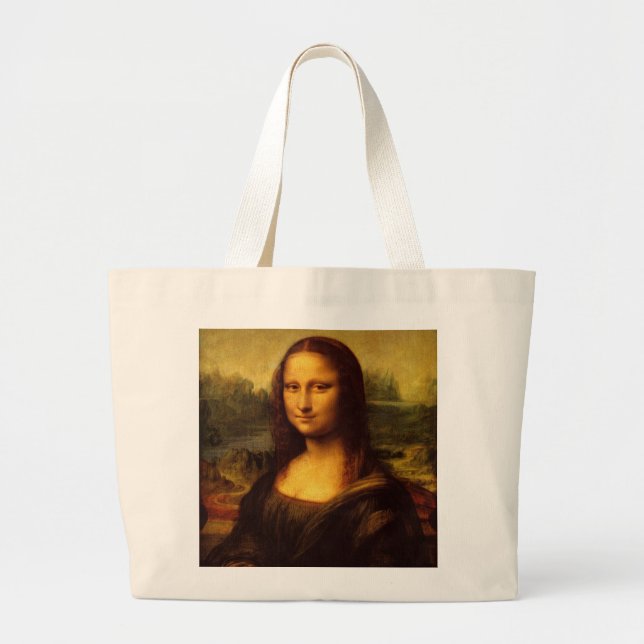 Leonardo Da Vinci Mona Lisa Fine Art Painting Large Tote Bag (Front)