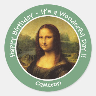 Leonardo da Vinci Mona Lisa Party Collection Classic Round Sticker