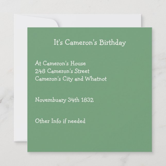Leonardo da Vinci Mona Lisa Party Collection Invitation (Back)