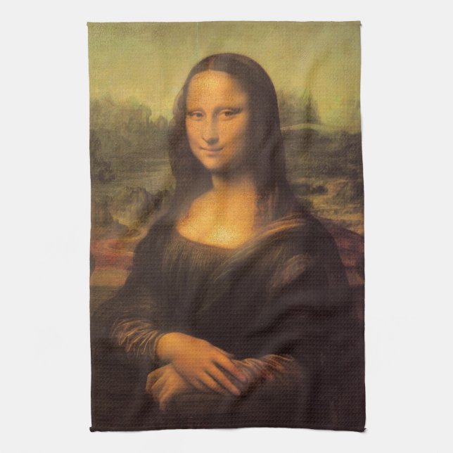 Leonardo Da Vinci' Mona Lisa Tea Towel (Vertical)