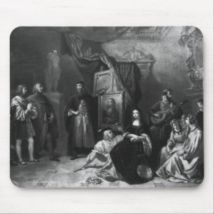 Leonardo da Vinci painting the Gioconda Mouse Pad