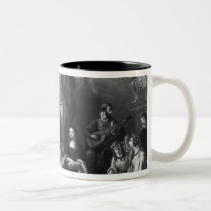 Leonardo da Vinci painting the Gioconda Two-Tone Coffee Mug