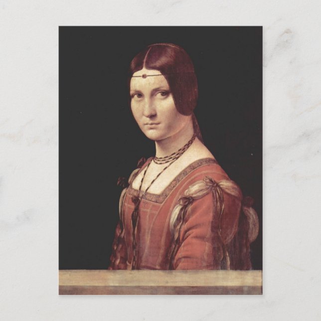 Leonardo da Vinci Portr?t einer jungen Frau (La be Postcard (Front)