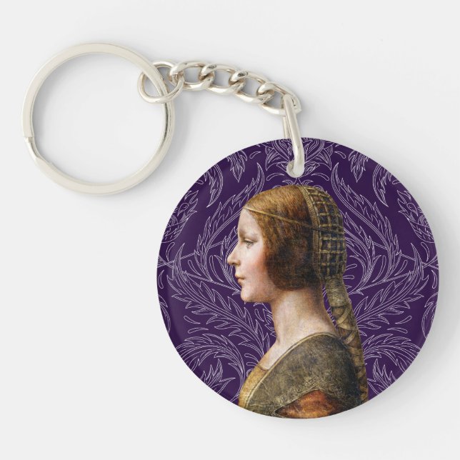 Leonardo da Vinci Portrait La Bella Principessa Key Ring (Front)