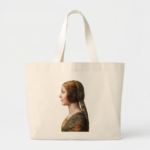 Leonardo da Vinci Portrait La Bella Principessa Large Tote Bag