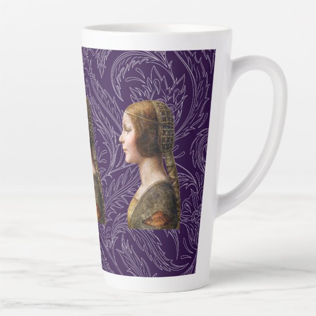 Leonardo da Vinci Portrait La Bella Principessa Latte Mug (Right)