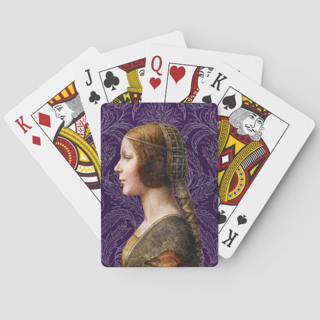 Leonardo da Vinci Portrait La Bella Principessa Playing Cards (Back)