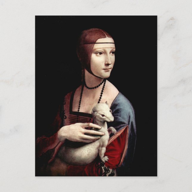 Leonardo da Vinci - Portrait of a Lady with Ermine Postcard (Front)