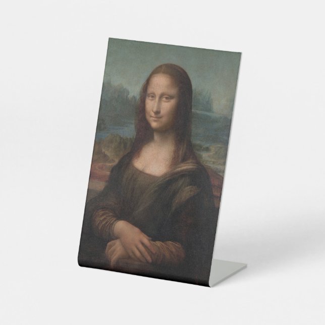 Leonardo da Vinci Portrait of Mona Lisa Pedestal Sign (Front)
