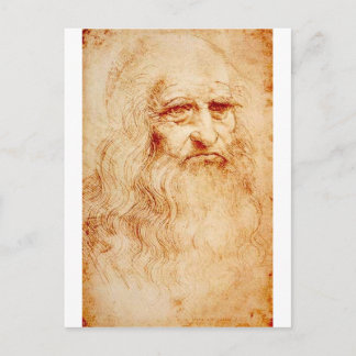 Leonardo da Vinci, purported self-portrait. Postcard
