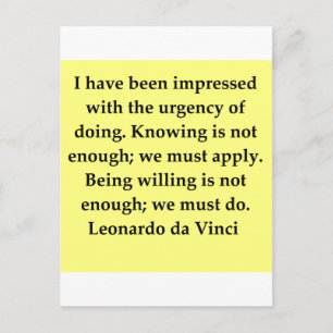 leonardo da vinci quote postcard