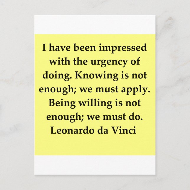 leonardo da vinci quote postcard (Front)