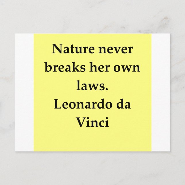 leonardo da vinci quote postcard (Front)
