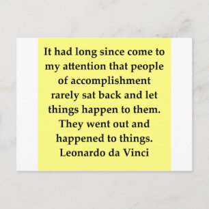 leonardo da vinci quote postcard
