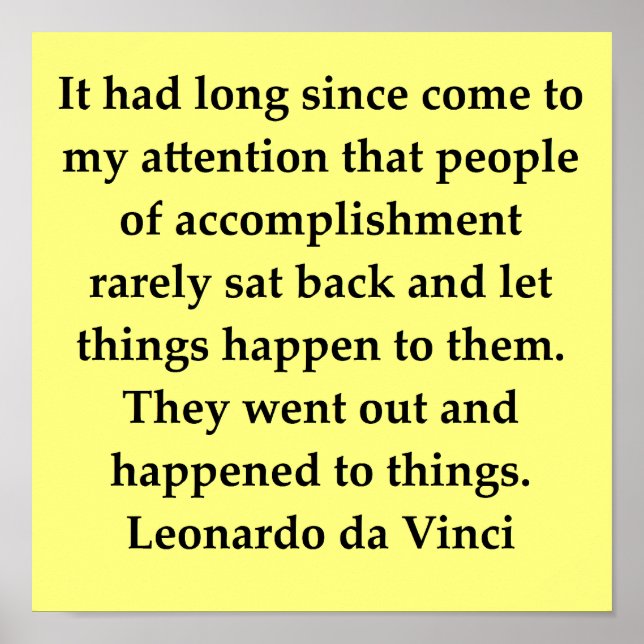 leonardo da vinci quote poster (Front)