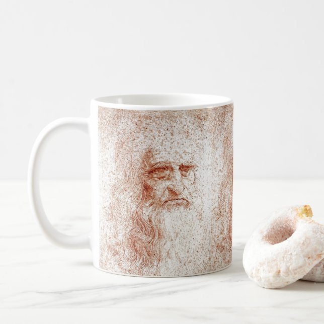 Leonardo da Vinci Red Chalk Art Mug (With Donut)