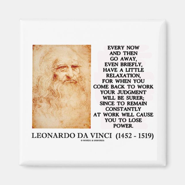 Leonardo da Vinci Relaxation Work Judgment Power Magnet (Front)