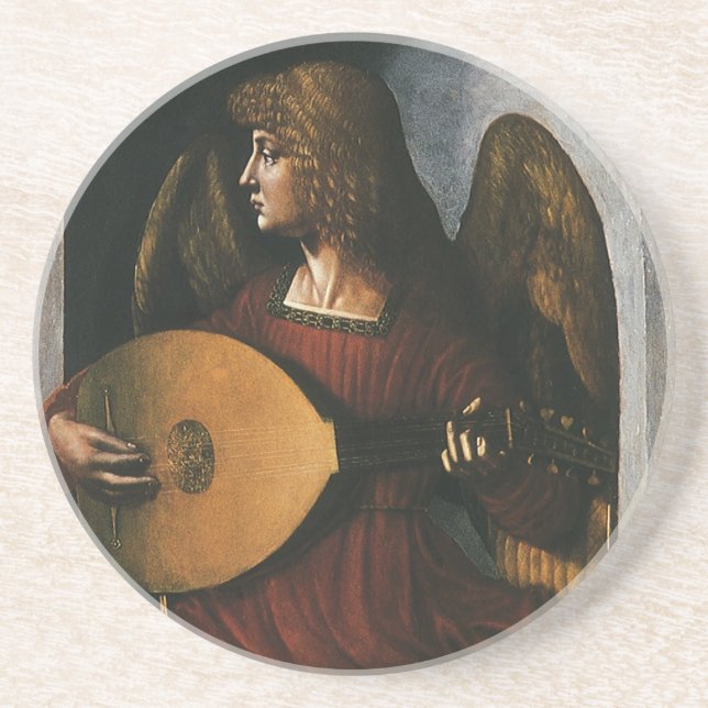 Leonardo da Vinci"s An Angel in Red with a Lute Coaster (Front)