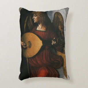 Leonardo da Vinci"s An Angel in Red with a Lute Decorative Cushion