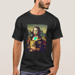 Leonardo da Vinci s Mona Lisa Holding a Cat Funny T-Shirt