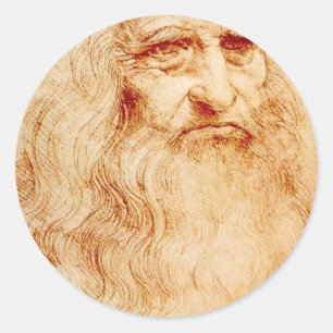 Leonardo Da Vinci Self-Portrait circa 1510-1515 Classic Round Sticker