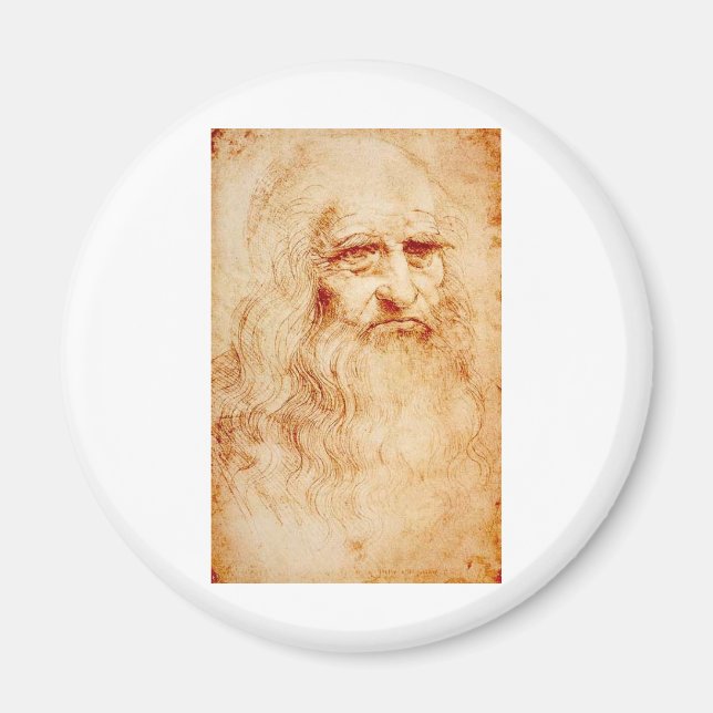 Leonardo Da Vinci Self-Portrait circa 1510-1515 Magnet (Front)