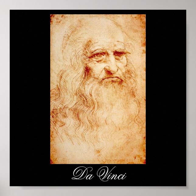 Leonardo Da Vinci Self-Portrait circa 1510-1515 Poster (Front)