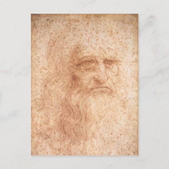 Leonardo da Vinci self-portrait postcard (Front)