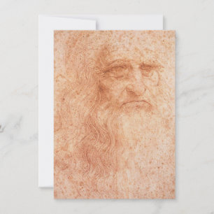 Leonardo da Vinci Self Portrait Red Chalk Invitation
